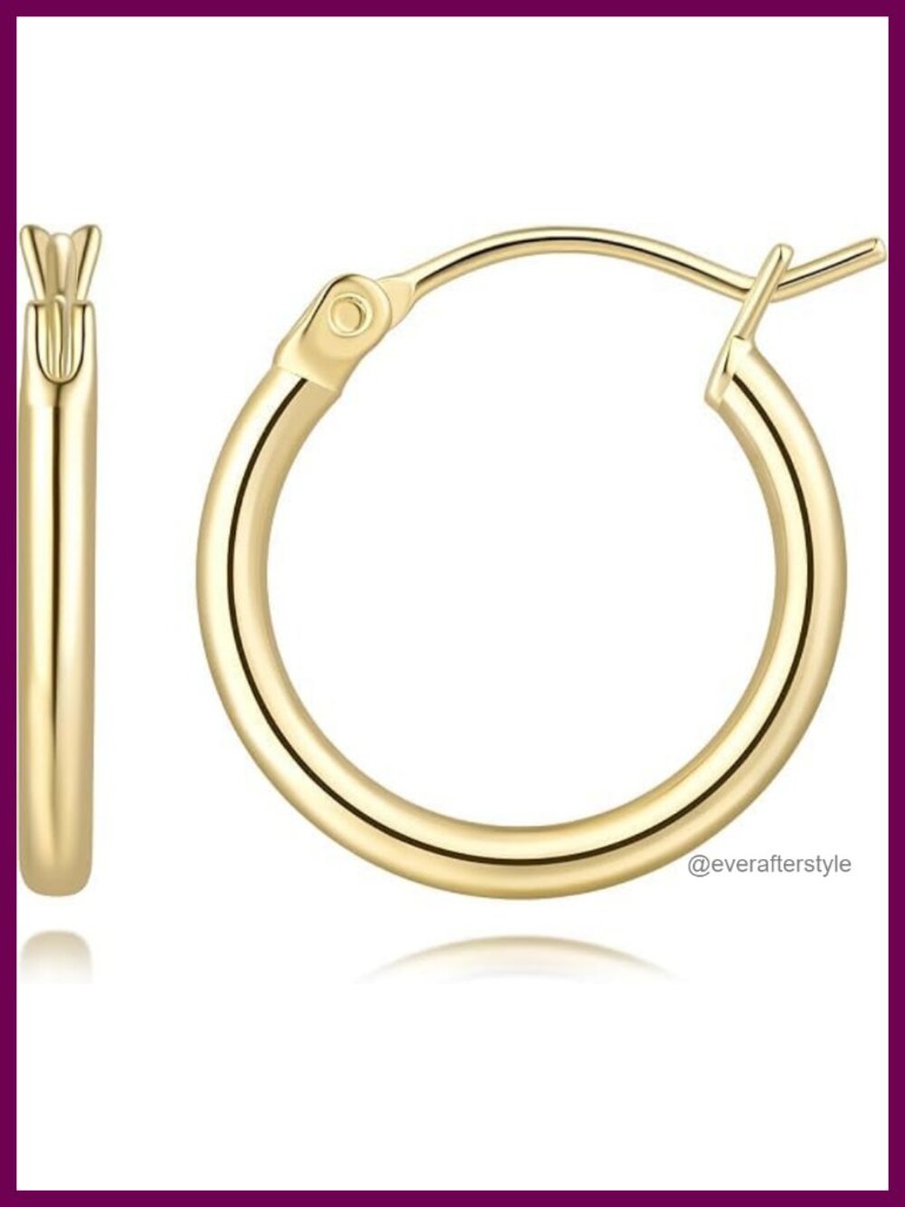 14K Gold Hoop Earrings for Women, Small Huggie Hoops, Hypoallergenic